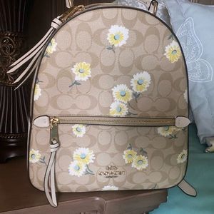 SOLD Jordyn Backpack In Signature Canvas With Daisy Print